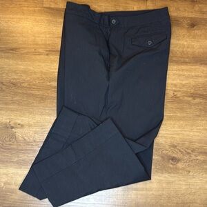 New York & Co Cropped High Rise Cuffed Flat Front Black Pants Women’s 14